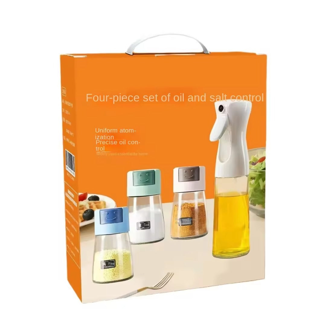 4-Piece Glass Oil & Spice Jar Set