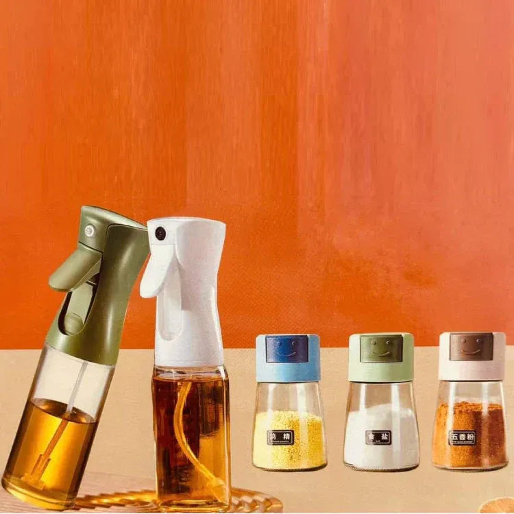 4-Piece Glass Oil & Spice Jar Set