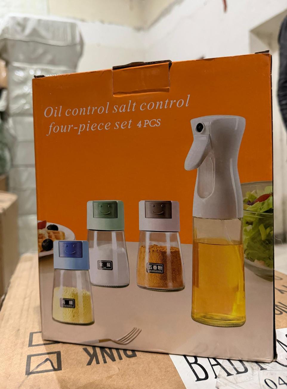 4-Piece Glass Oil & Spice Jar Set