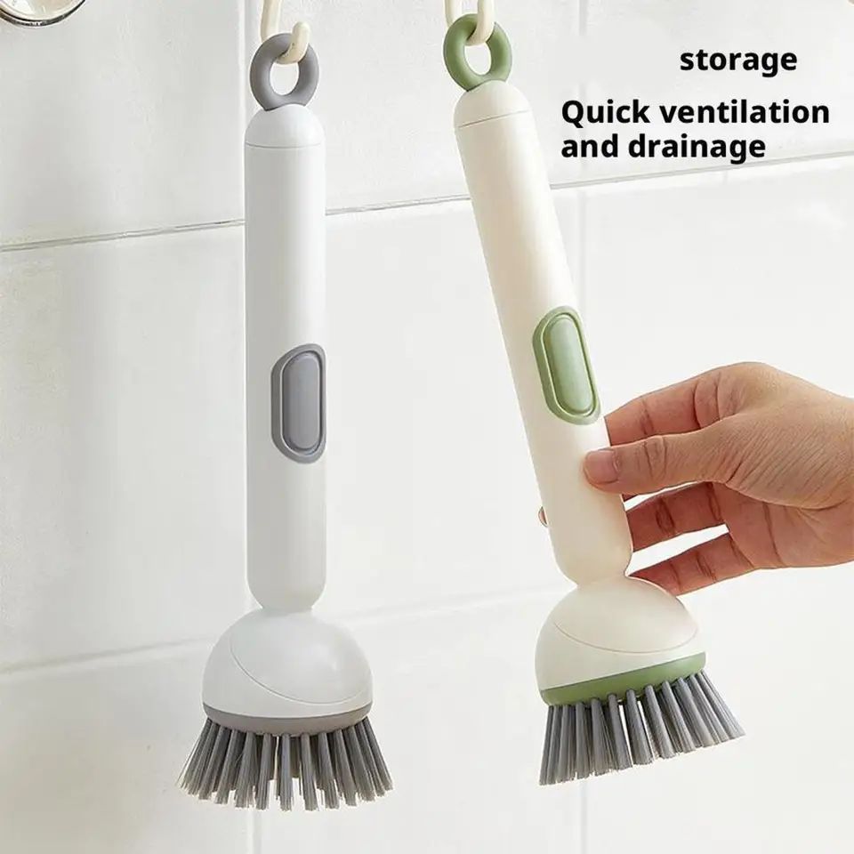 Adjustable Soap Dispenser Dish Cleaning Brush