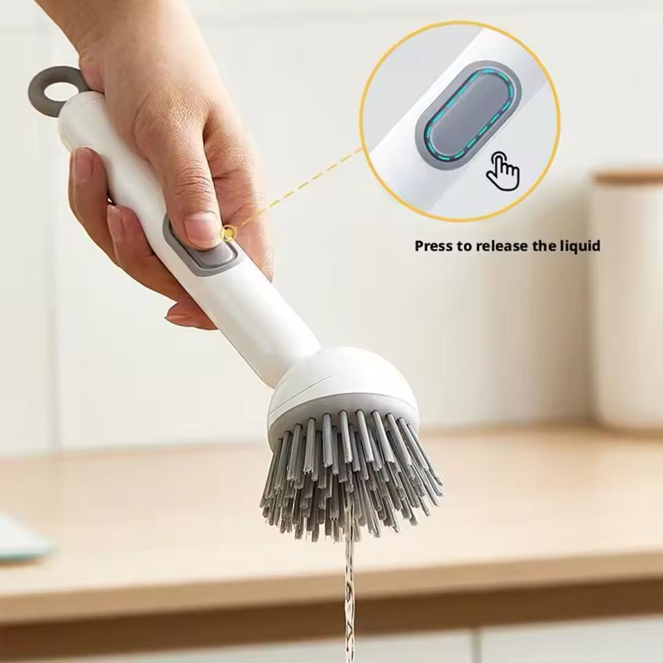 Adjustable Soap Dispenser Dish Cleaning Brush