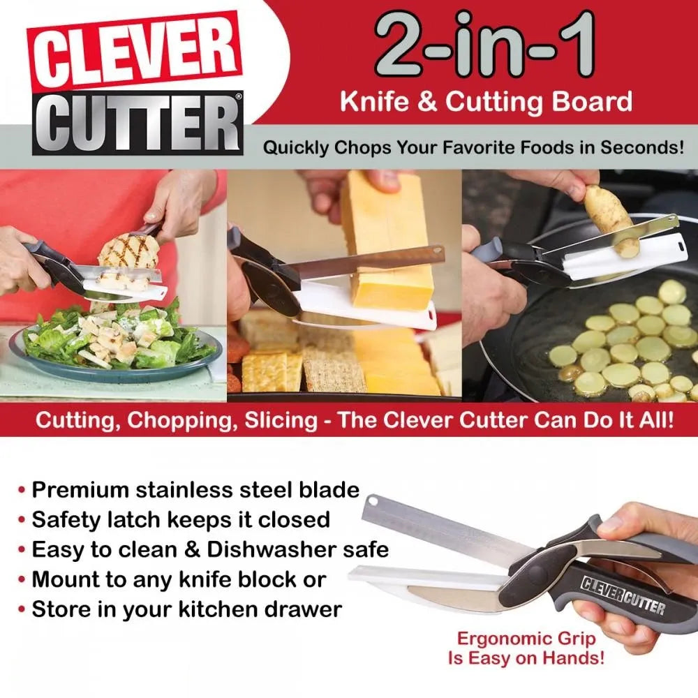 2-in-1 Clever Cutter Kitchen Scissor Knife