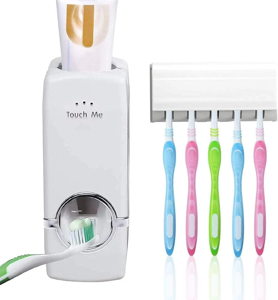 Automatic Toothpaste Dispenser & Brush Holder