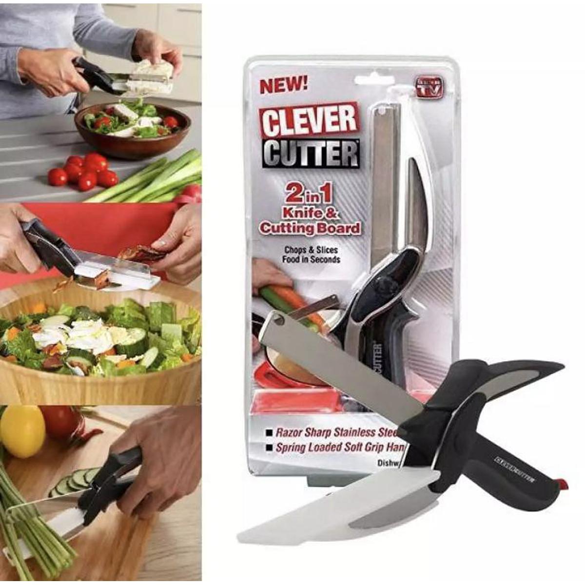 2-in-1 Clever Cutter Kitchen Scissor Knife