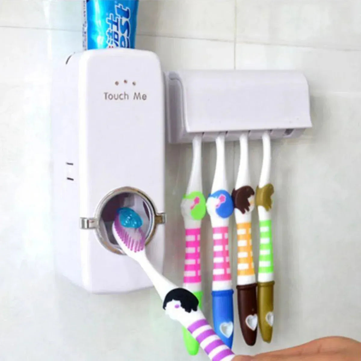 Automatic Toothpaste Dispenser & Brush Holder