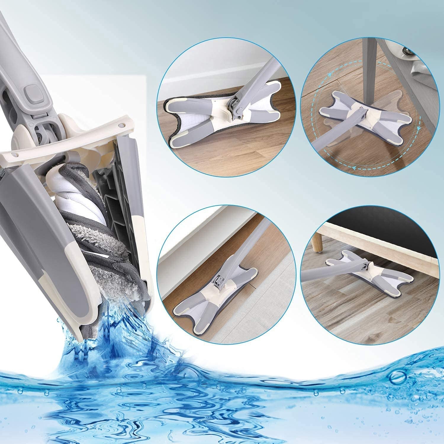 Rotating X-Type Flat Microfiber Floor Mop
