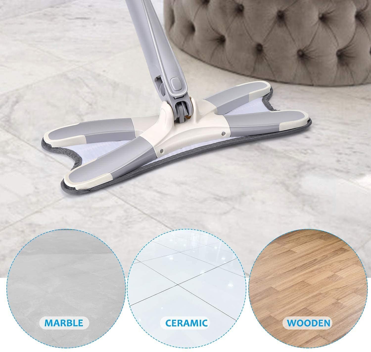 Rotating X-Type Flat Microfiber Floor Mop