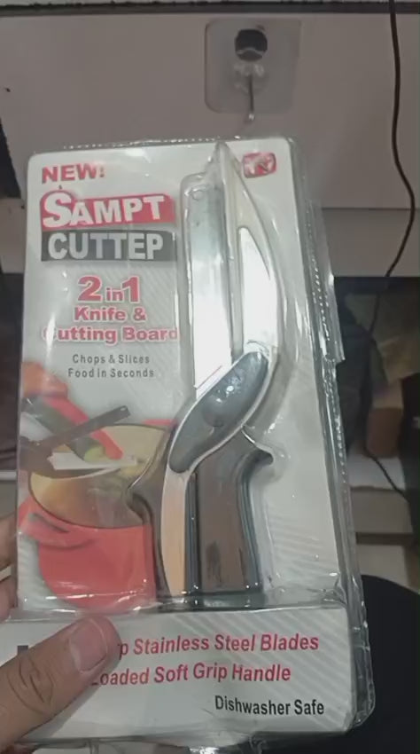 2-in-1 Clever Cutter Kitchen Scissor Knife